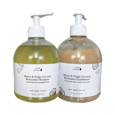 100% Pure Honey & Virgin Coconut Shampoo & Conditioner Set - North Authentic