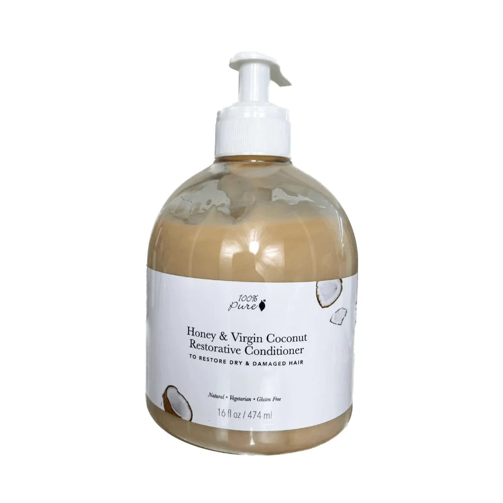 100% Pure Honey & Virgin Coconut Restorative Conditioner 16oz / 474ml ShopNorthAuthentic hair treatment damaged hair