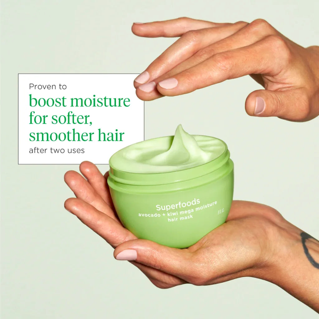 Briogeo Avocado + Kiwi Mega Moisture Superfood Mask is a weekly protein-free nourishing hair mask scientifically proven to boost moisture for softer, smoother, and more manageable hair after two uses. ShopNorthAuthentic (5)
