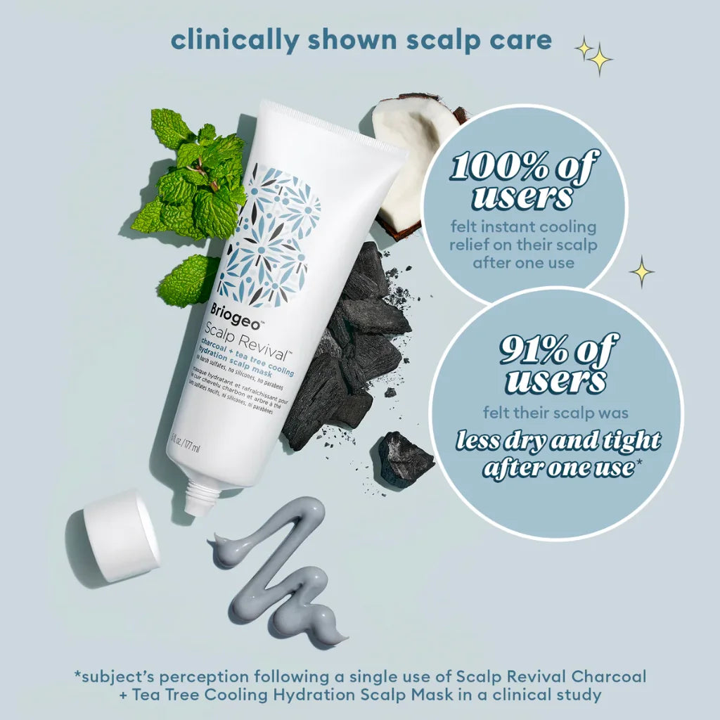 Briogeo Scalp Revival Charcoal + Tea Tree Cooling Hydration Scalp Mask is a weekly scalp hydration mask clinically shown to increase scalp hydration by up to 2X.* 6x award winner! ShopNorthAuthentic (4)