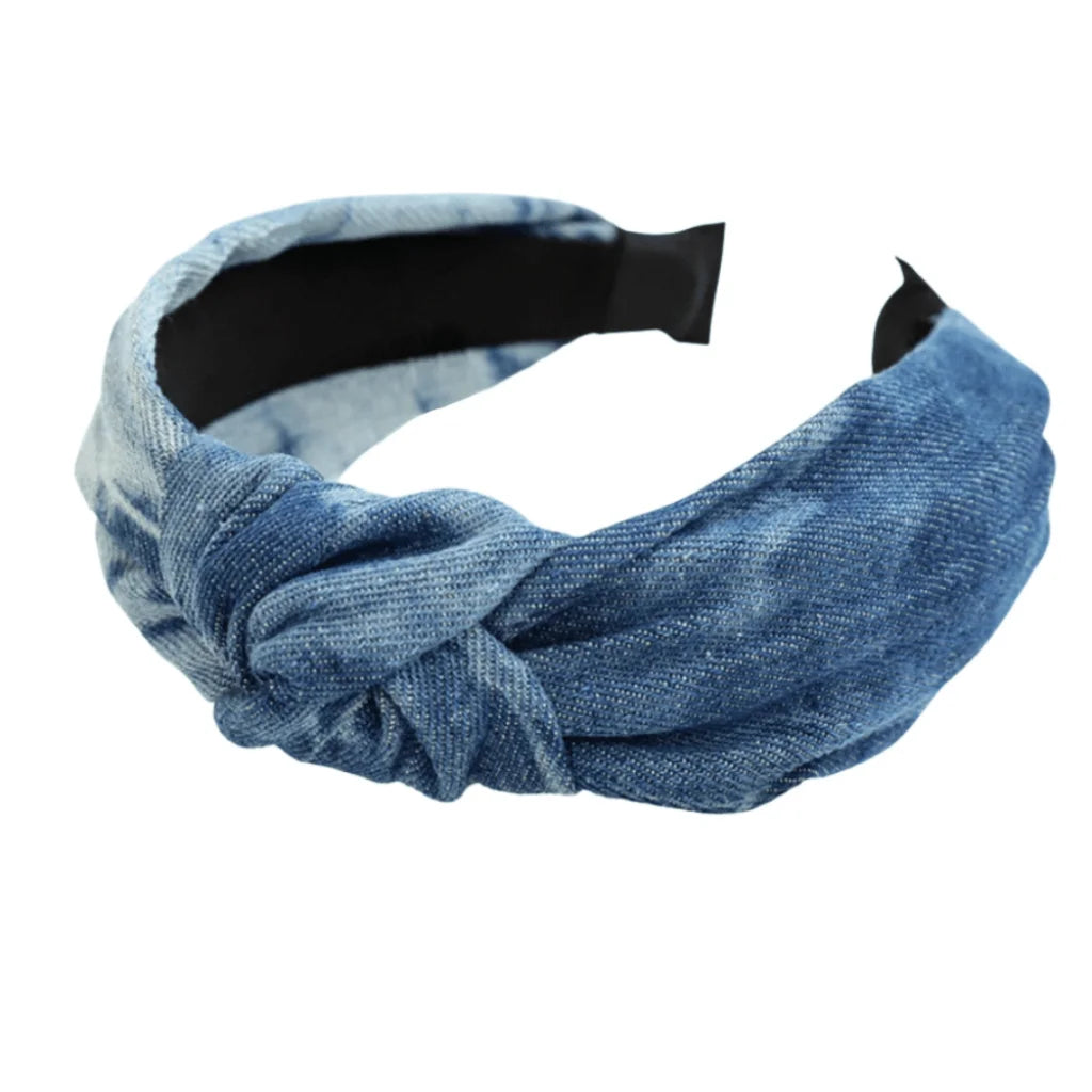 Light Blue Top Knot Headband