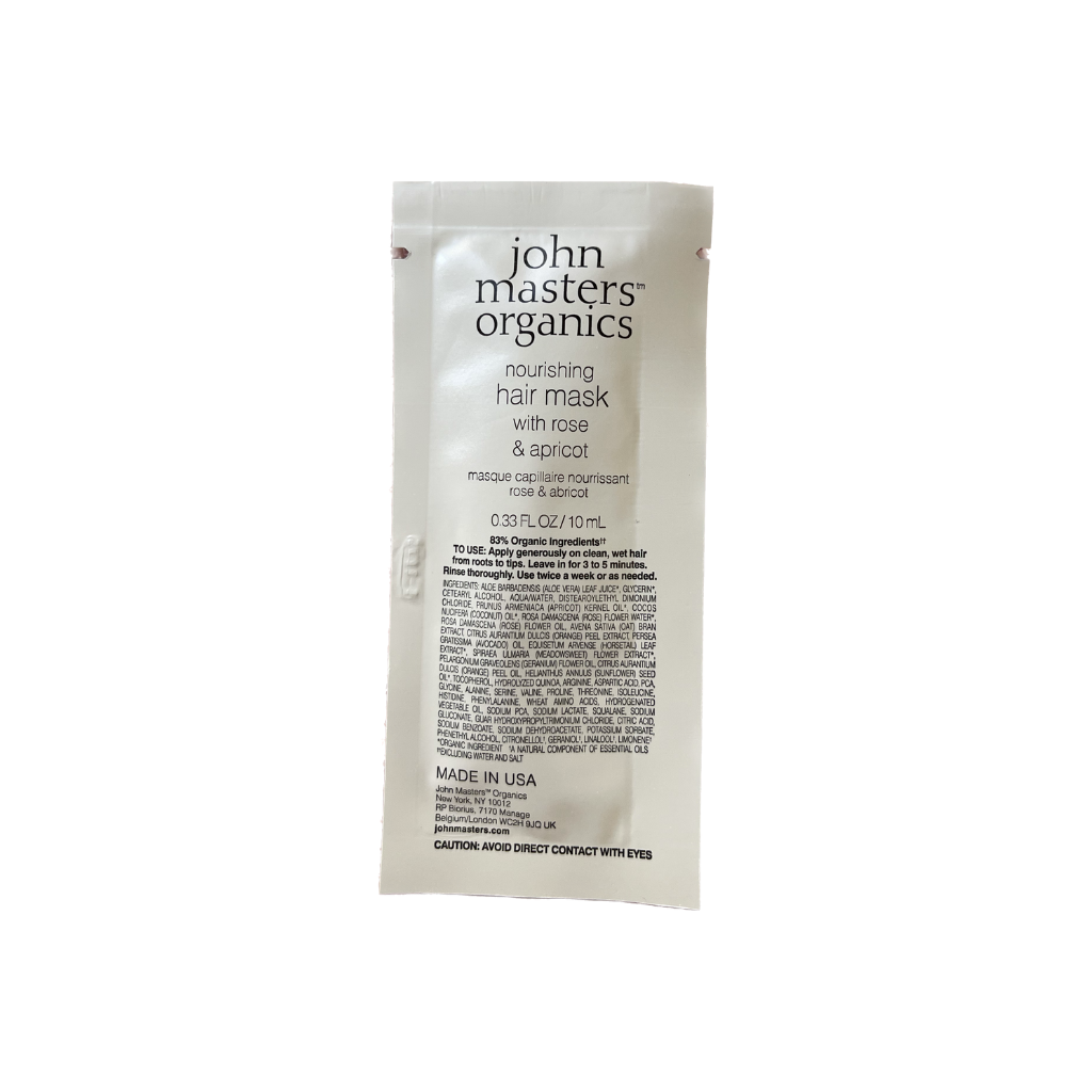 John Masters Organics Nourishing Hair Mask with Rose & Apricot - sample 10ml
