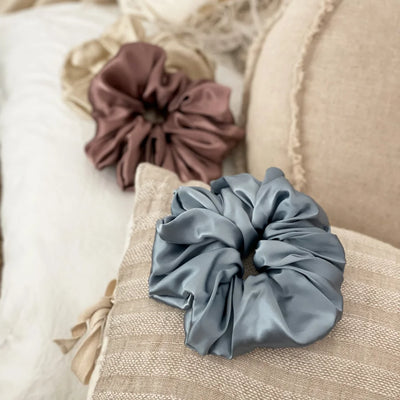 Jumbo Silk Scrunchies are made of sustainable 100% mulberry silk that is known to be one of the softest natural silks available. (9)