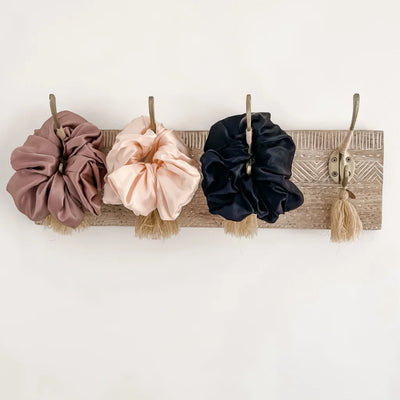 Jumbo Silk Scrunchies are made of sustainable 100% mulberry silk that is known to be one of the softest natural silks available.(8)