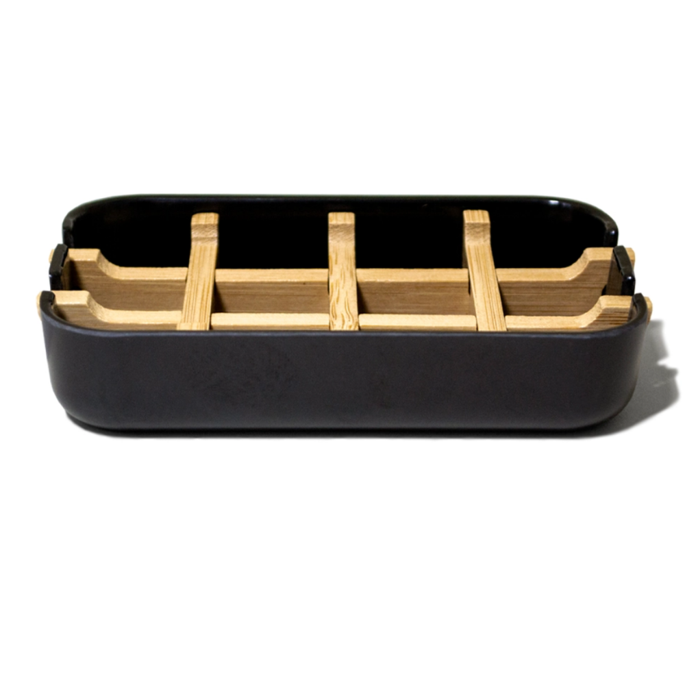 Bamboo Soap Dish Black soap dish for shower