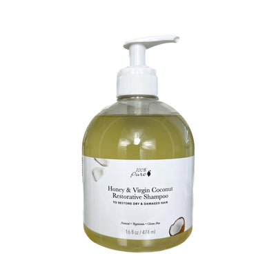 100% Pure Honey & Virgin Coconut Restorative Shampoo 16oz / 474ml ShopNorthAuthentic hair treatment damaged hair